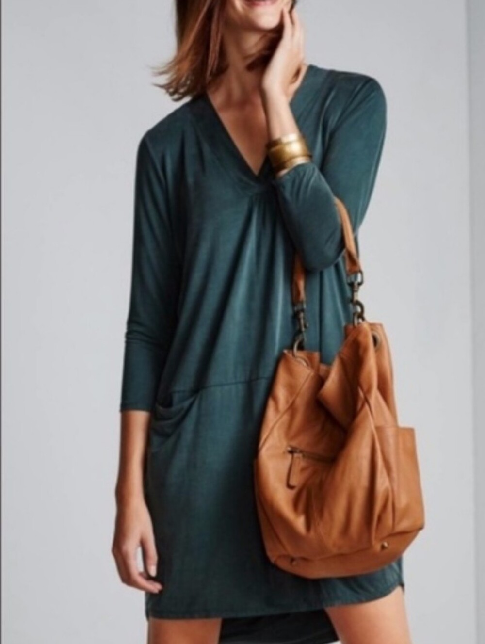 Anthropology X DOLAN Left Coast Teagan Tunic Dress V Neck Silky Soft